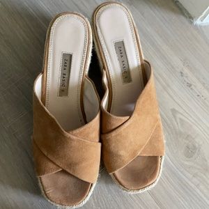 Zara tan platform shoes